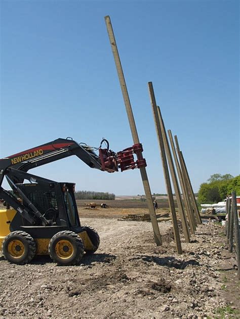 setting poles with skid steer|pole setters for sale.